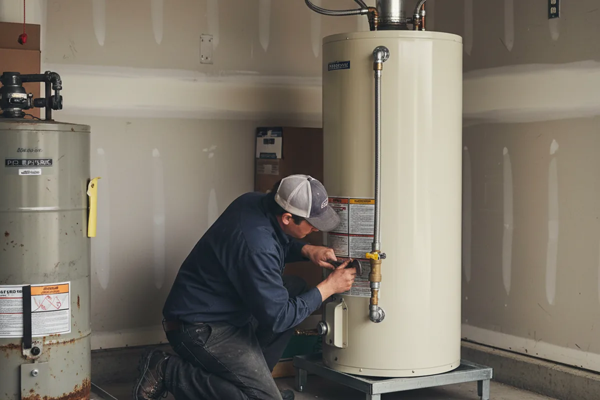 Water heater and shutoff valve replacement in Round Top